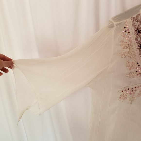 2/$25 Vintage Sequined Blouse/Coverup Top - Picture 5 of 7